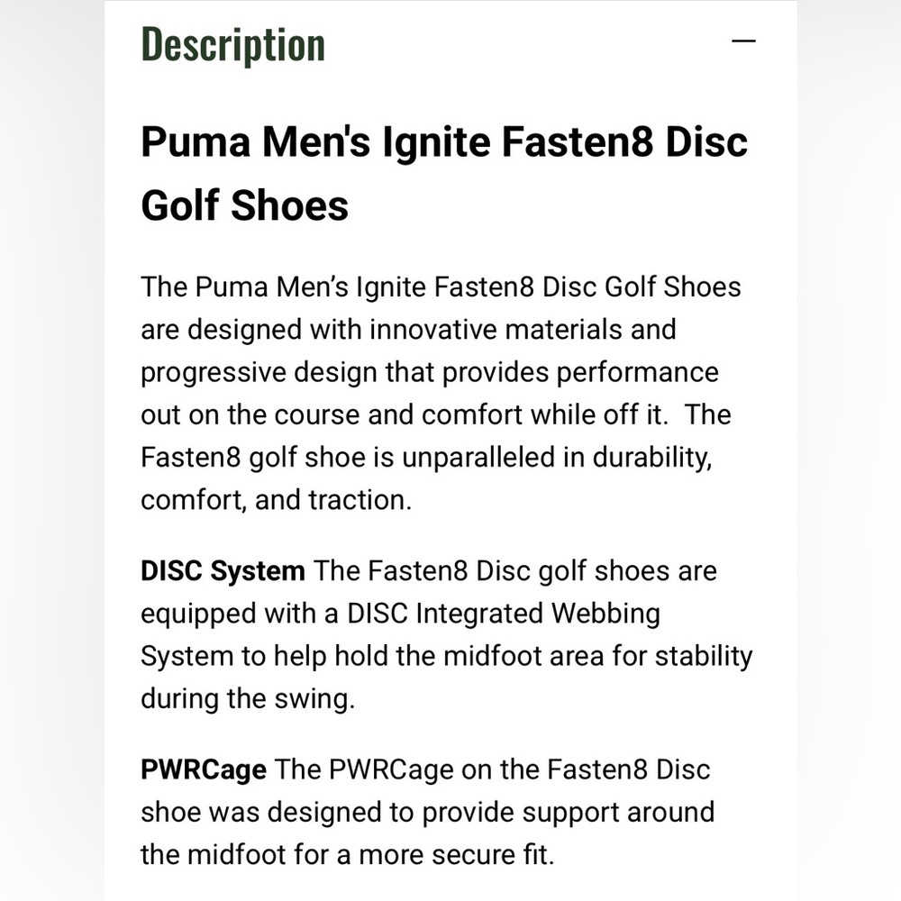 Puma Ignite Fasten8 Disc Men’s Golf Shoes-High Rise/Silver/Quick Shade-Size 12🔥 - Picture 2 of 6